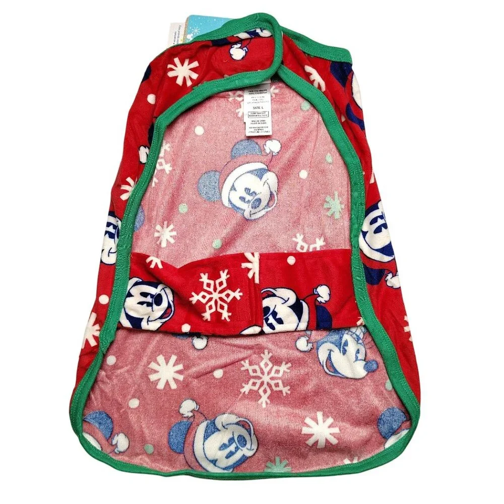 Disney Mickey & Minnie Mouse Dog Large Red Holiday Pet Pajamas